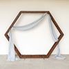 Backdrop hout hexagon + dusty blue doek