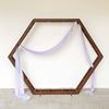 Backdrop hout hexagon + lila doek